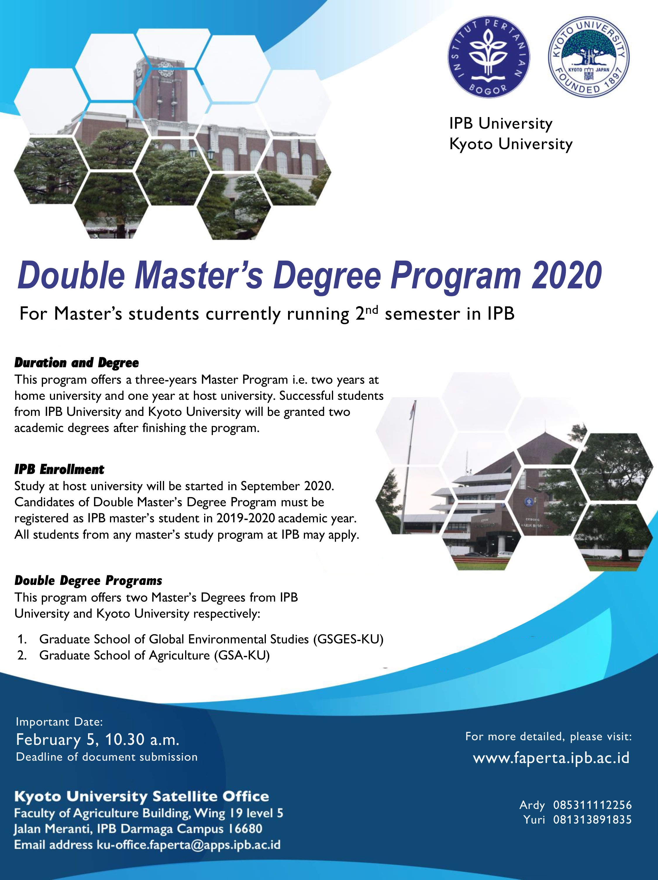 Double Master S Degree Program 2020 Faperta Ipb